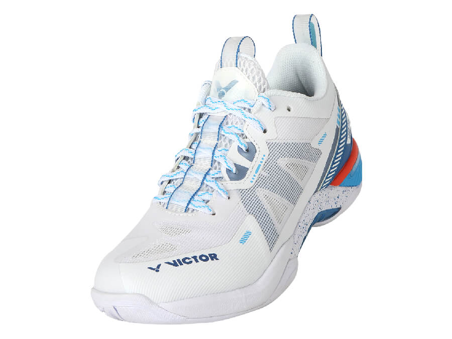 Victor S82III-AF White and Blue Court Badminton Shoe